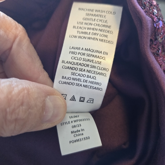 Wildfox Party Midi Maxi Skirt Sz M Purple Sequins Stretch Waist Ruch Front Slit - Picture 12 of 14